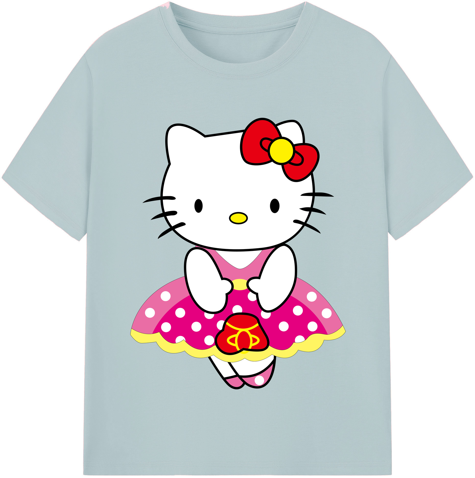 （画像用） Hello Kitty ハローキティ 綿100％半袖Tシャツ（フロントプリント）